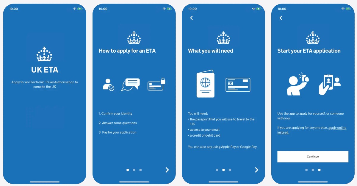 app UK ETA Londra